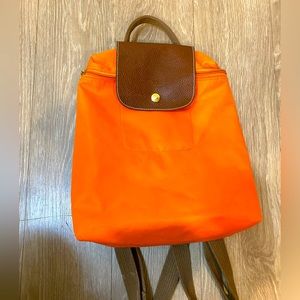 Longchamp orange backpack
